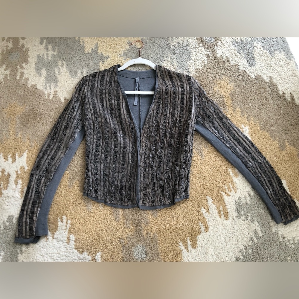 TRANSIT Par-Such Designer Avante Garde Lambskin Leather Silk Jacket Sz XS